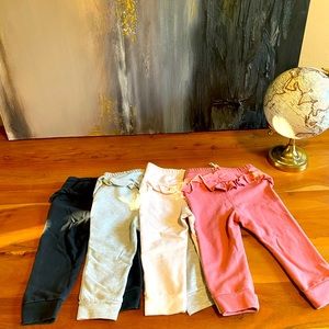 Ruffle fleece pants 4 pairs 7$